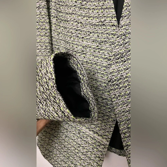 NWOT Topshop Green and Black Tweed Blazer Size 4 - Picture 5 of 9